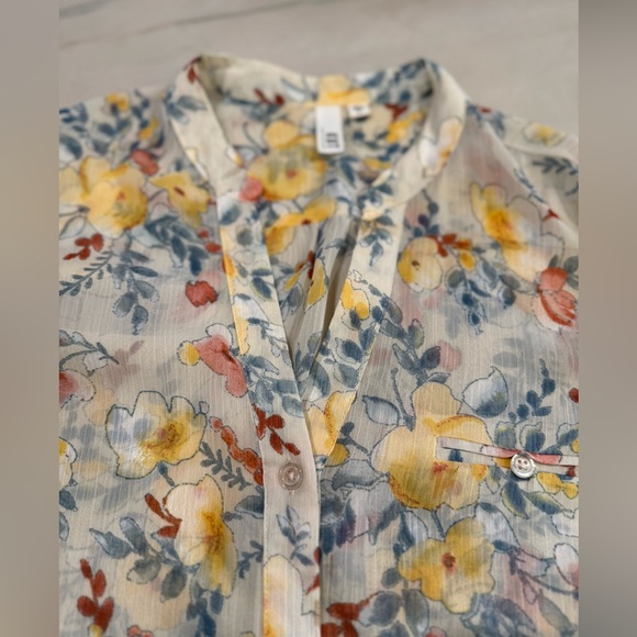 Kut from the Kloth Jasmine sheer floral blouse Sz S - Picture 10 of 12